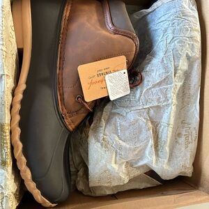 Men's Vintage Brown and Black Rain Boots